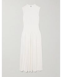TOTEME - Robe Midi En Jersey De Coton Biologique À Plis - Lyst