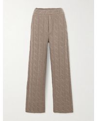 Lisa Yang - Ebba Cable-Knit Cashmere Wide-Leg Pants - Lyst