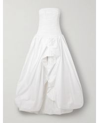 Aje. - Robe Du Soir Bustier En Popeline De Coton À Fronces Violette - Lyst