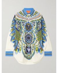 La DoubleJ - Better Than Your Boyfriend's Printed Cotton-Poplin Shirt - Lyst