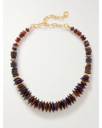 Lizzie Fortunato - Amaranth-Plated, Multi-Stone And Horn Necklace - Lyst