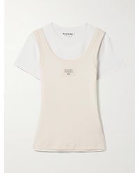 Acne Studios - Mehrlagiges T-Shirt Aus Jersey Aus Einer Gerippten Baumwollmischung Mit Applikation - Lyst