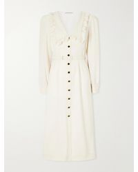 Alessandra Rich - Belted Virgin Wool-Crepe Midi Dress - Lyst