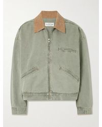 SLVRLAKE Denim - Camden Garage Corduroy-Trimmed Cotton-Canvas Jacket - Lyst