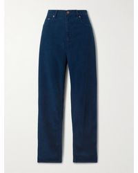 Victoria Beckham - Cotton-Corduroy Straight-Leg Pants - Lyst