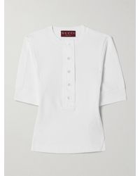 Gucci - T-Shirt Aus Gerippter Baumwolle, Grösse - Lyst