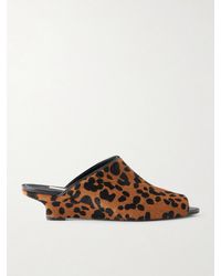 TOTEME - Leopard-Print Cow Hair Wedge Mules - Lyst