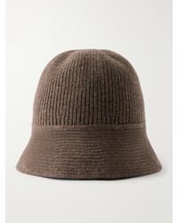 Nour Hammour - Bruno Ribbed Merino Wool And Cashmere-Blend Bucket Hat - Lyst