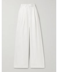 Anine Bing - Lou Pleated Woven Wide-Leg Pants - Lyst