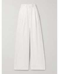 Anine Bing - Lou Hose Mit Weitem Bein Aus Webstoff Mit Falten - Lyst