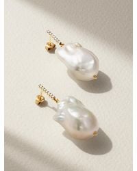 Mateo - 14-Karat, Pearl And Diamond Earrings - Lyst