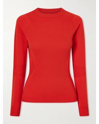 Moncler - Appliquéd Ribbed-Knit T-Shirt - Lyst