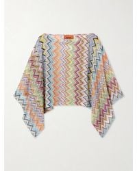 Missoni - Striped Cropped Metallic Crochet-Knit Top - Lyst