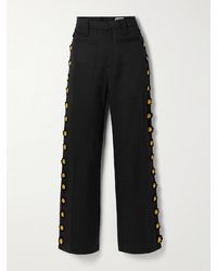 Bode - Abilene Studded Appliquéd Twill Straight-Leg Pants - Lyst