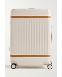 Paravel Aviator Grand Vegan Leather-trimmed Recycled-hardshell Suitcase - White