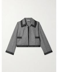 Bode - Dovecote Cropped Cotton Twill-Trimmed Wool-Twill Jacket - Lyst