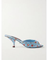 Dolce & Gabbana - Kiera Floral-Print Satin Mules - Lyst