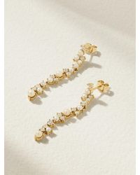 Sydney Evan - Cocktail Linear 14-Karat, Diamond And Pearl Earrings - Lyst