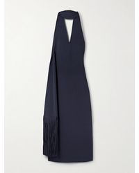 Cult Gaia - Caia Draped Fringed Stretch-Knit Midi Dress - Lyst