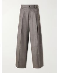 Ssstein - Wool Pleated Wide-Leg Pants - Lyst