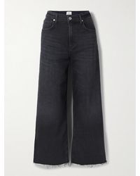 Citizens of Humanity - Lyra Frayed Cropped High-Rise Wide-Leg Jeans - Lyst