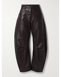 Nili Lotan - Shon Leather Barrel-Leg Pants - Lyst