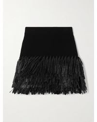 Aje. - Agave Minirock Aus Rippstrick Mit Fransen Aus Raffiabast - Lyst
