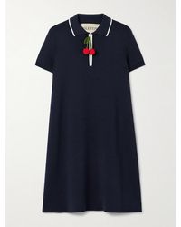 Valentino Garavani - Embellished Ribbed Cotton Mini Dress - Lyst