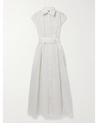 Adam Lippes - Dejeuner Metallic Striped Cotton-Blend Poplin Maxi Shirt Dress - Lyst