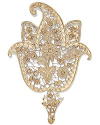 Etro Goldfarbene Brosche Mit Kristallen - Mettallic