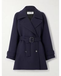 Loewe - Double-Breasted Belted Wool And Silk-Blend Twill Jacket - Lyst