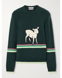 JW Anderson - Sheep Embroidered Striped Cotton Sweater - Lyst
