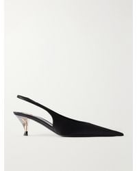 Saint Laurent - Fanny 55 Crepe-Satin Slingback Pumps - Lyst