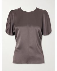 Victoria Beckham - Bela Draped Satin Blouse - Lyst