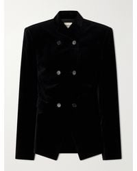 KHAITE - Rolo Velvet Cotton-Blend Double-Breasted Blazer - Lyst