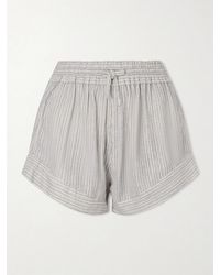 Isabel Marant - Thaliany Striped Cotton Drawstring Shorts - Lyst