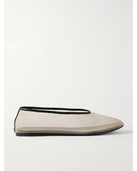 KHAITE - Marcy Ballerinas Aus Mesh Mit Lederbesätzen - Lyst