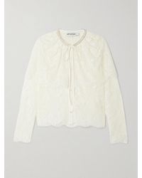 Self-Portrait - Bluse Aus Spitze Mit Wellenkante, Verzierungen Und Cape-Effekt - Lyst