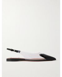 Alaïa - Cœur Pu And Patent-Leather Slingback Point-Toe Flats - Lyst