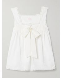 Loretta Caponi - Haut En Voile De Coton À Broderie Anglaise, Plumetis Et Finitions En Dentelle Suvereto - Lyst