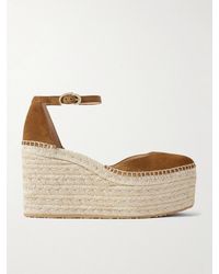 Gianvito Rossi - 60 Suede Espadrille Platform Sandals - Lyst