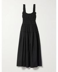 Doen - Marianne Shirred Organic Cotton-Poplin Midi Dress - Lyst