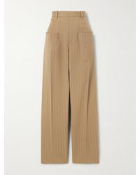 Victoria Beckham - Pantalon Large En Laine À Fines Rayures - Lyst