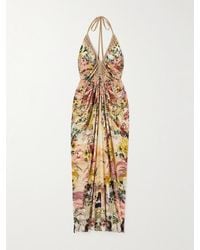 CAMILLA - The Lotus Crystal-Embellished Printed Silk-Jersey Maxi Dress - Lyst
