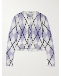 Acne Studios - Layered Argyle Mohair-Blend Sweater - Lyst