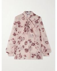 Gabriela Hearst - Shildon Pussy-Bow Floral-Print Silk-Chiffon Blouse - Lyst