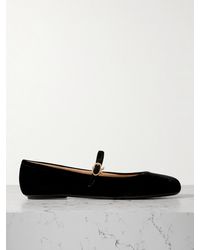 Gianvito Rossi - Carla Velvet Mary Jane Ballet Flats - Lyst