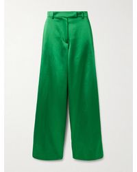 Dries Van Noten - Cotton-Blend Satin Straight-Leg Pants - Lyst