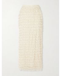 Maticevski - Resonate Fringed Satin Midi Skirt - Lyst