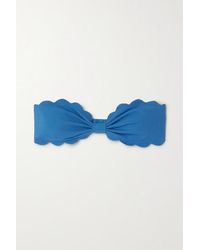 Marysia Swim Antibes Bandeau-bikini-oberteil Aus Stretch-crêpe Mit Wellenkanten - Blau